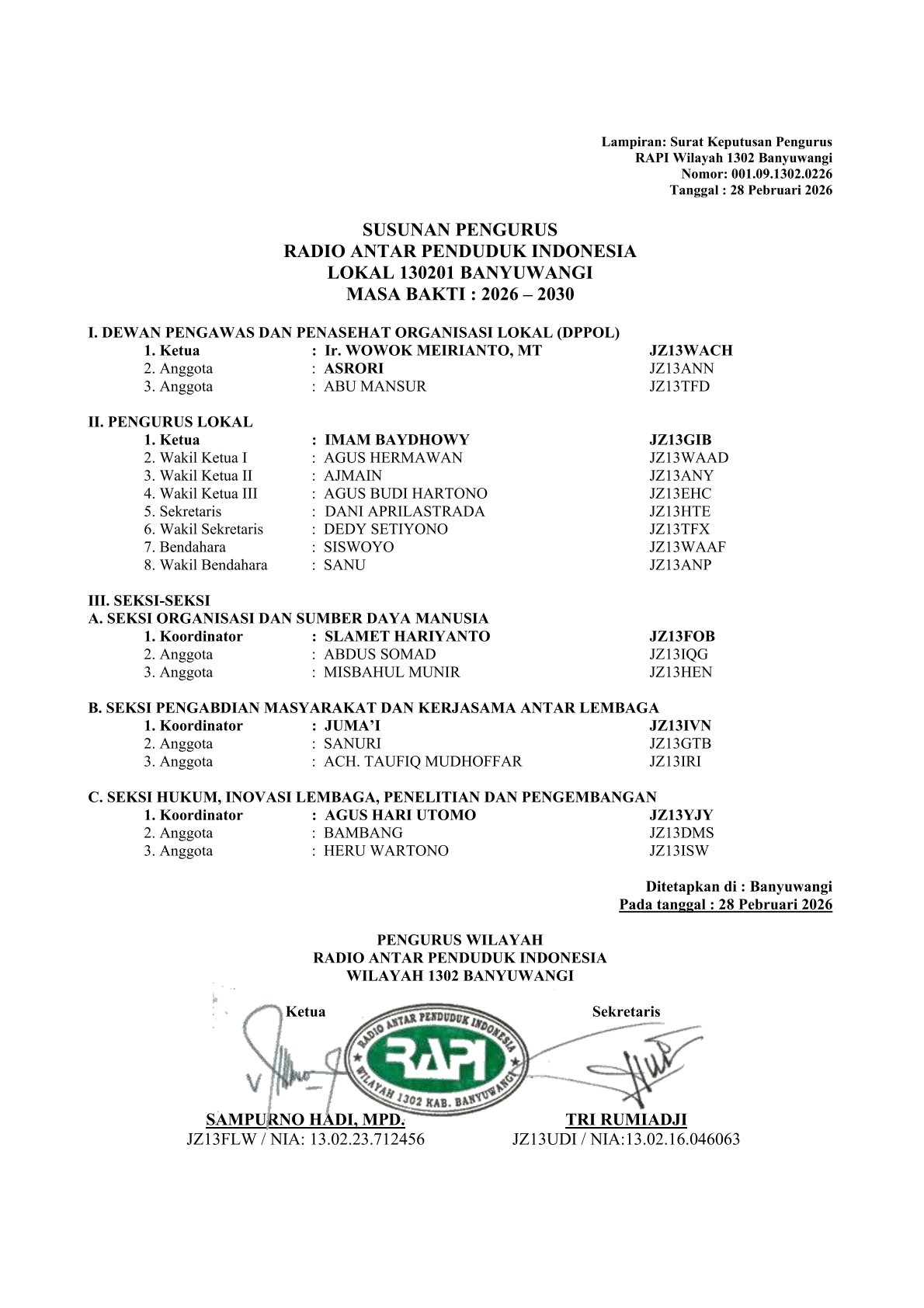 Sk Pengurus Lokal 130201 2026 Sd 2030